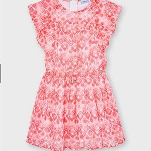 Mayoral Pink Flutter Sleeve Sundress